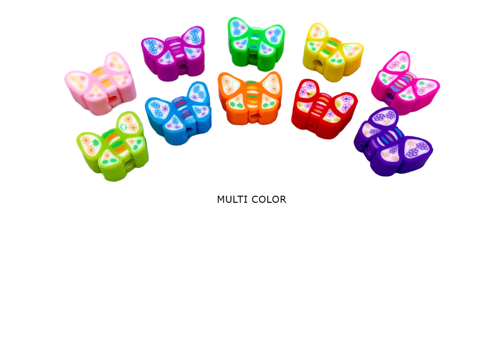 FP1144 Fimo Butterfly Beads/Spacers Multicolor