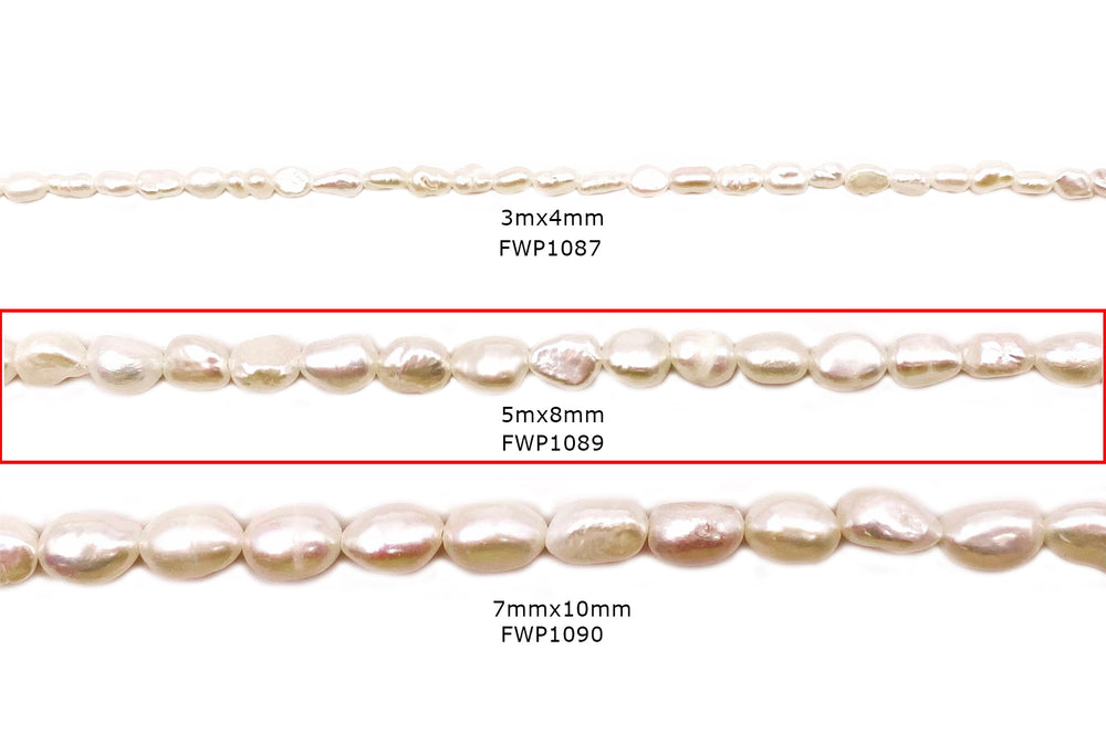 FWP1089 Irregular Oval Fresh Water Pearl Charms 5mm x  8mm