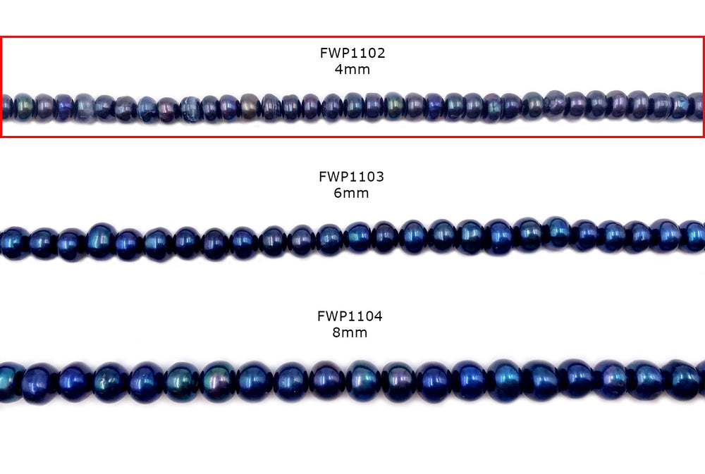 FWP1102 4mm Rondelle Shape Fresh Water Pearl Beads