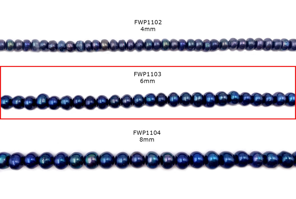 FWP1103 6mm Rondelle Shape Fresh Water Pearl Beads