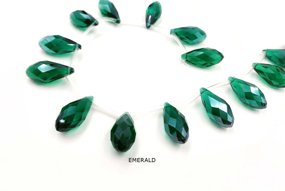 GB1761 Faceted Crystal Tear Drop 12mmX25mm All Colors CHOOSE COLOR FROM DROP DOWN ARROW