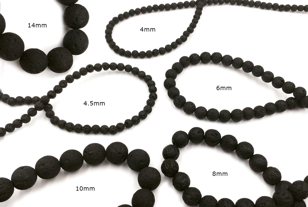 GS1562 Black Lava Beads CHOOSE SIZE BELOW