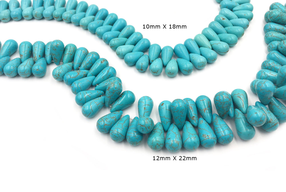 GS1590.281  Oval Drop Howlite Turquoise Gemstone