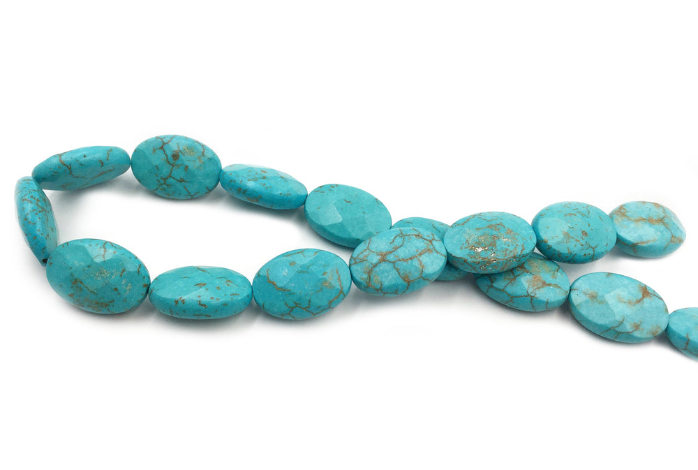 GS1590.321 Faceted Oval Turquoise Gemstone   18mmX25mm