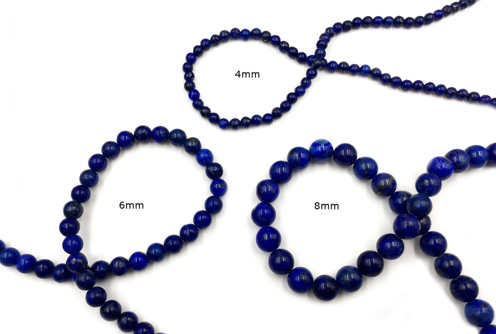 GS1640.19.20 Round Lapis Lazuli  Gemstone 4mm, 6mm, 8mm CHOOSE SIZE BELOW