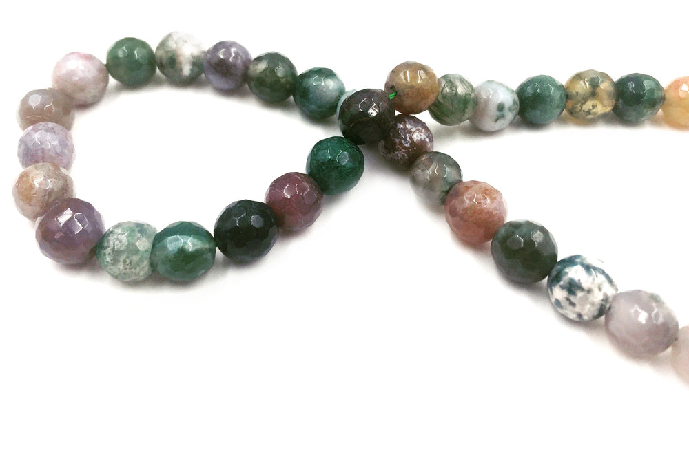 GSBY1024 Indian Agate Faceted Gemstone 8mm