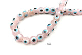 MB1178 8MM Evil Eye Glass Bead CHOOSE COLOR FROM DROP DOWN ARROW