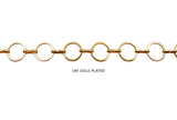 MC1025 18k Gold Plated Round Link With Connector Chain