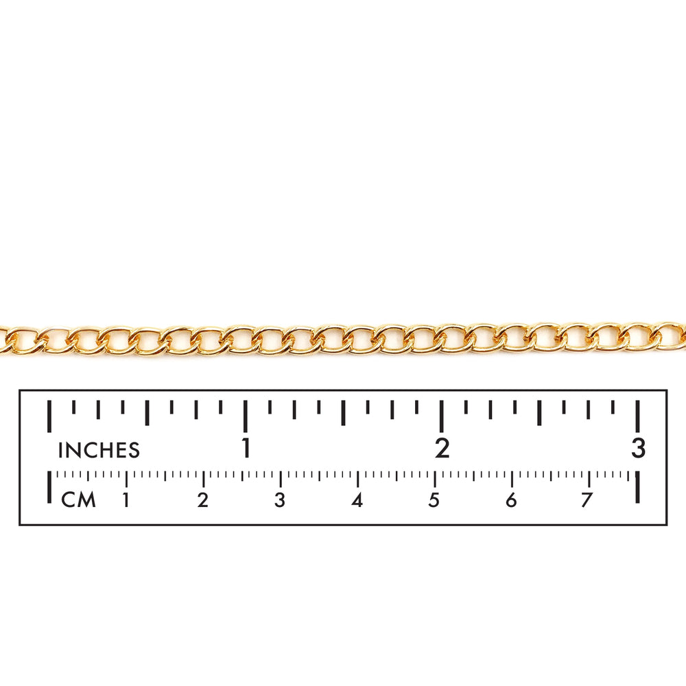 MCSXSH130  18 Karat Gold Plated Curb Chain