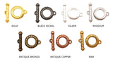 MP2223 Toggle Clasp With Design CHOOSE COLOR BELOW