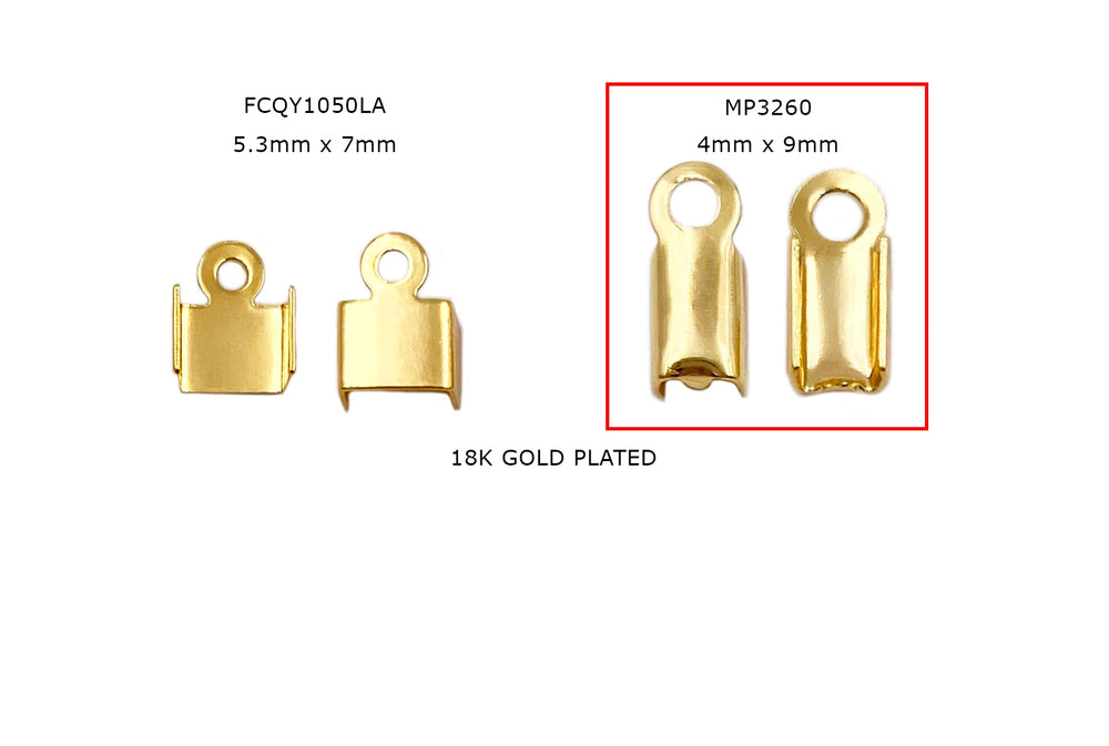 MP3260  18k Gold Plated Fold Over Crimp Bead