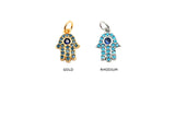 MP3778 Cubic Zriconia Hamsa With O Ring Charm/Pendant CHOOSE COLOR BELOW