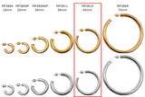MP3810P  18k Gold Plated Earring Hoop 5x45mm Post Back