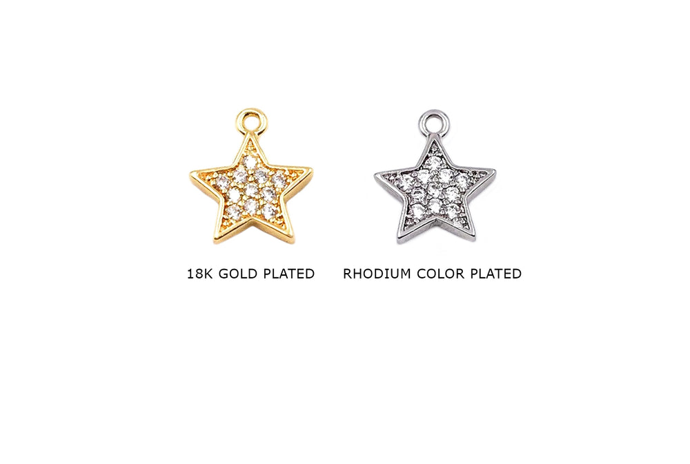MP3853 18k Gold Cubic Zirconia Star Charm/Pendant