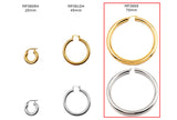 MP3869H Hinged Back Hollow Brass Earring Hoops 70mm