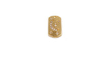 MP3887 Cubic Zirconia Dog Tag Charm/Pendant 18K Gold