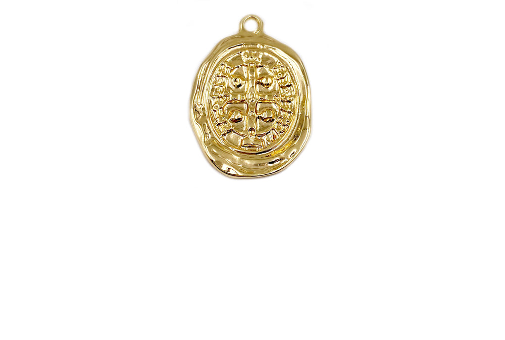 MP3907 18k Gold Plated Dipped Religious Coin Pendant