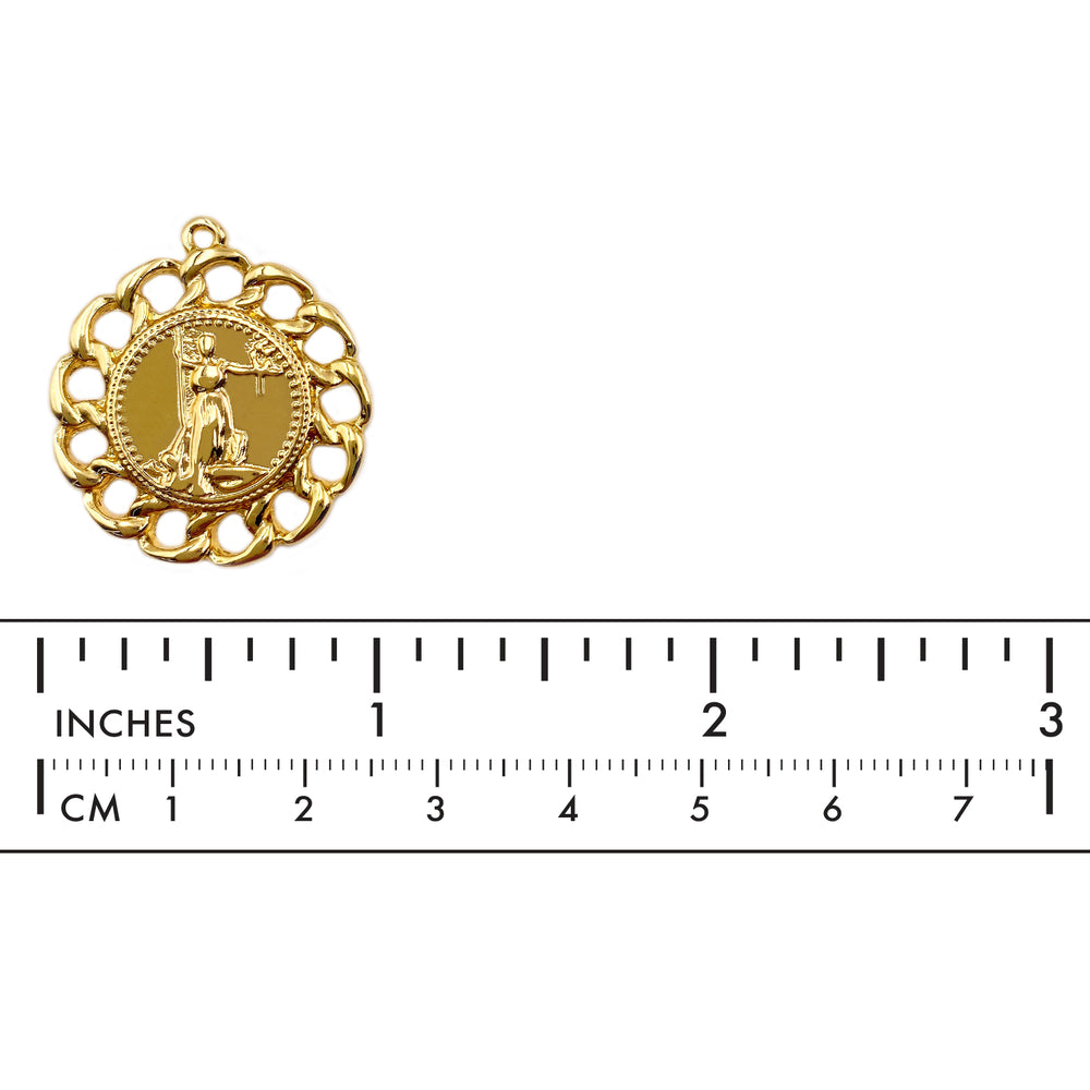 MP3908 18k Gold Plated Liberty Coin Pendant