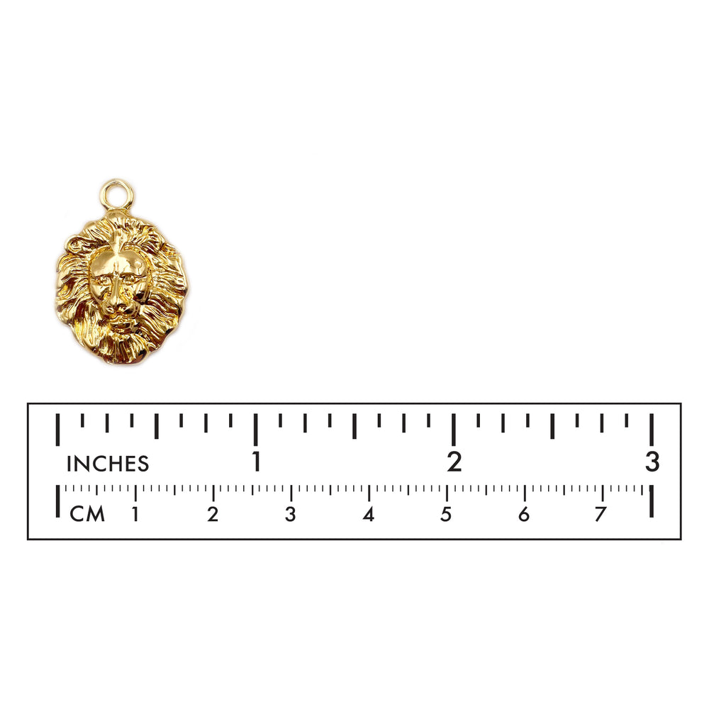 MP3911 18k Gold Plated Lion Head Pendant