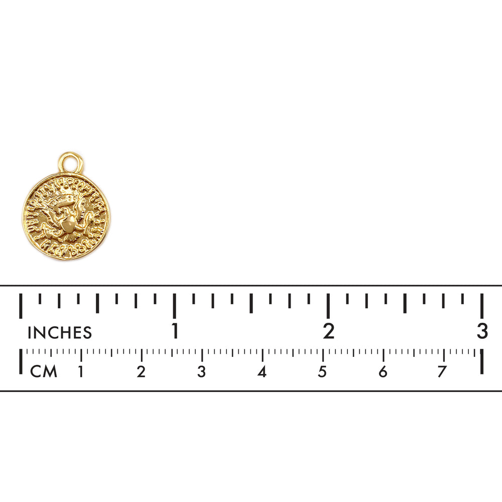MP3912 18k Gold Plated Coin Charm/Pendant