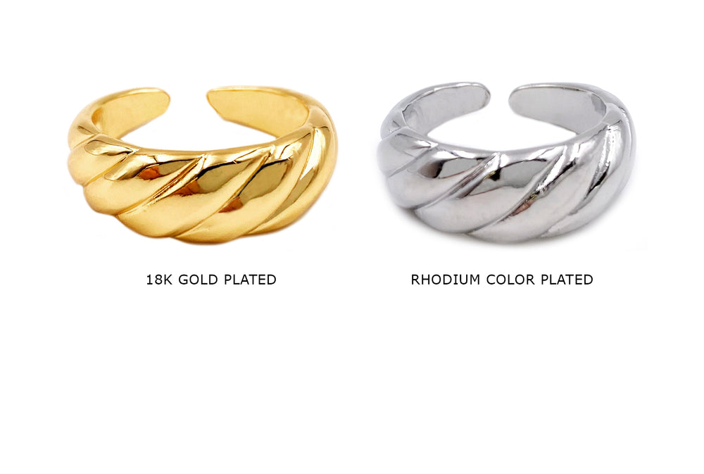 MP3976  18K Gold Plated Croissant Ring