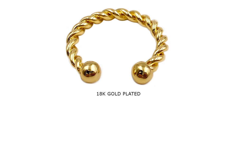 MP4031 18K Gold Plate Rope Ring