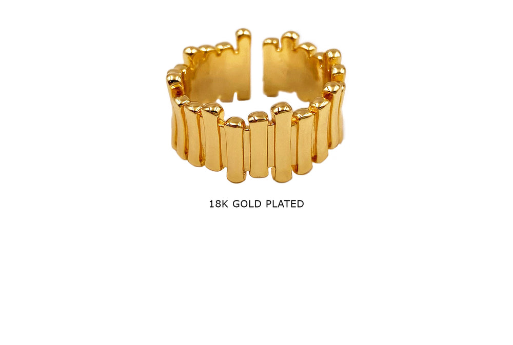 MP4083 18k Gold Plated Contemporary Statement Ring