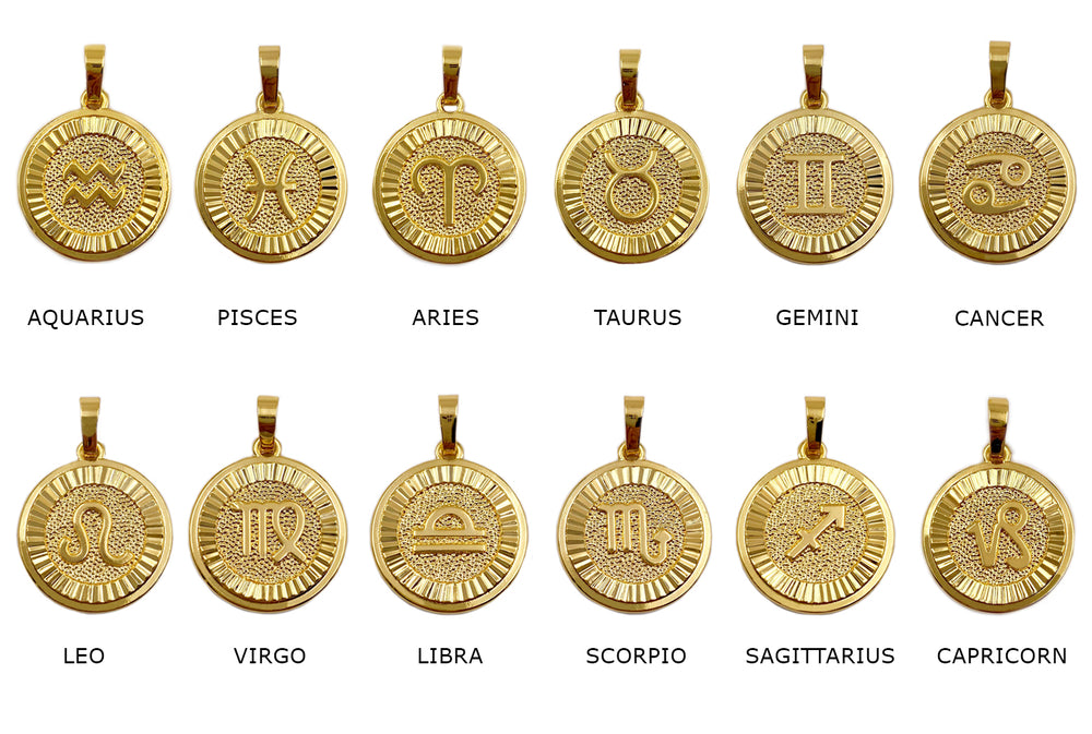 MP4114 18k Gold Plated Zodiac Horoscope Charms/Pendants