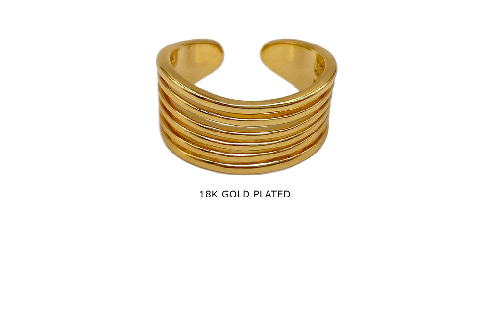MP4183 18k Gold plated Contemporary Ring Multi Layered