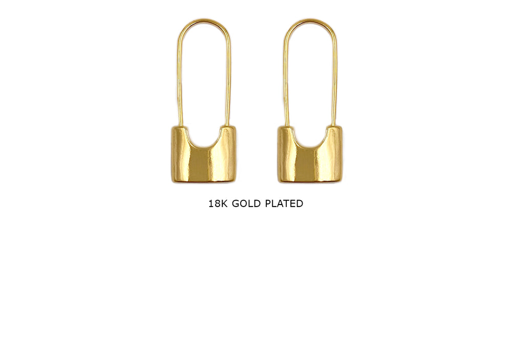 MP4209  18k Gold Plated Padlock Earrings