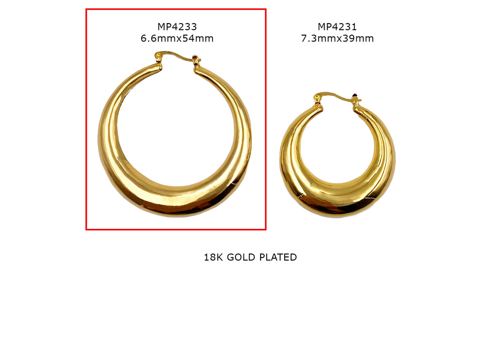 MP4233  18k Gold Plated Earring Hoop 5.5mmx55mm