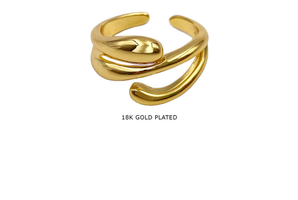 MP4255 18k Gold Plated Contemporary Statement Rings
