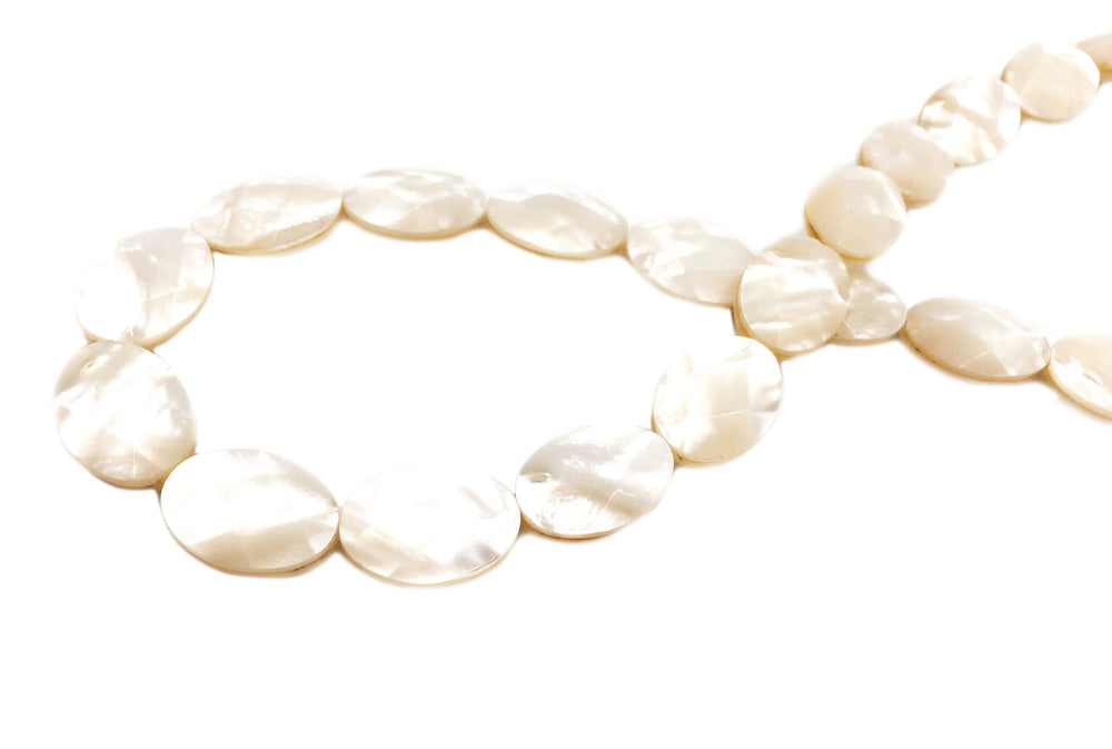 SP1221 Faceted Oval Mother Of Pearl Shell