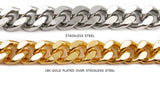 SSC1007 Stainless Steel Cuban Link Chain CHOOSE COLOR BELOW