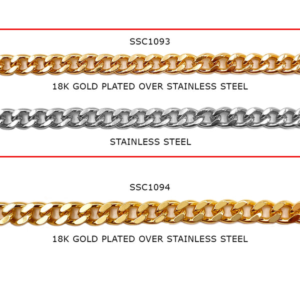 Bracelet Stainless Steel 18K Gold PVD Coated Diamond Cut Curb Chain Bracelet 10mm / 9 Wholesale Jewelry Website Unisex