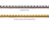 SSC1111 Stainless Steel Rounded Box Chain CHOOSE COLOR BELOW