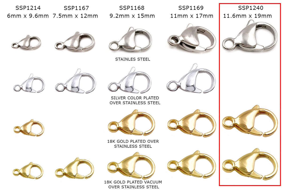 アクセサリー Kisaragi 18K Gold Plated Lobster Clasps - 18mm | Hobby Lobby | 175158