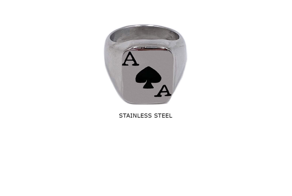 SSP1295 Stainless Steel Ace Of Spade Ring