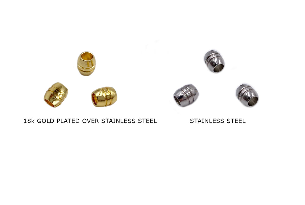 SSP1317 18k Gold Stainless Steel Barrel Spacer Beads