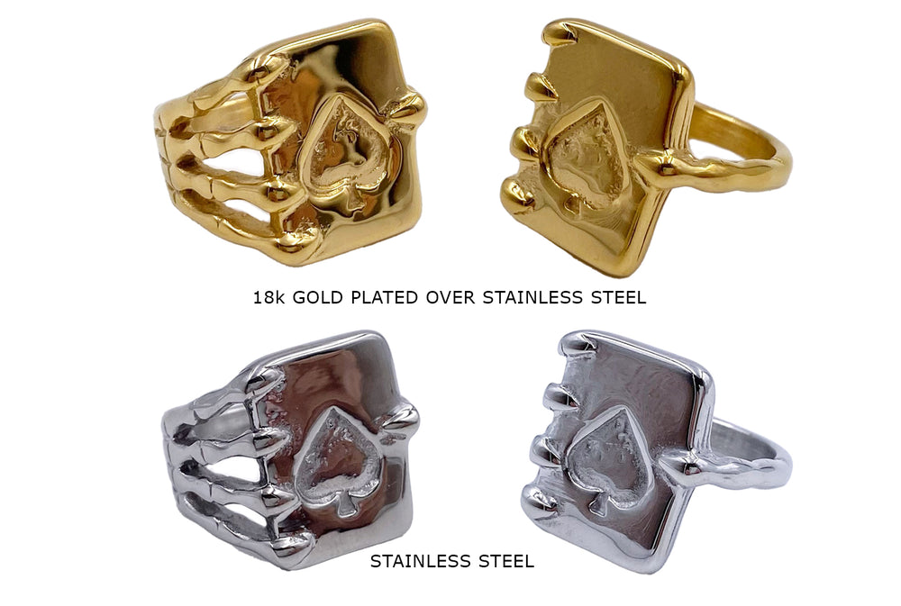 SSP1329 Stainless Steel Spade Ring CHOOSE COLOR BELOW
