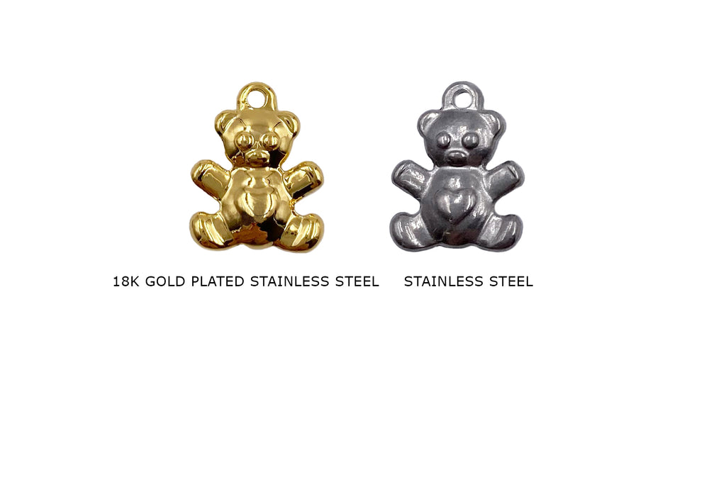 SSP1330 Teddy Bear Charms/Pendants Stainless Steel