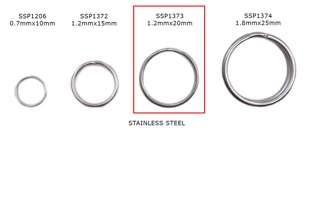 SSP1373 Stainless Steel Split Key Ring Clasp 20mm