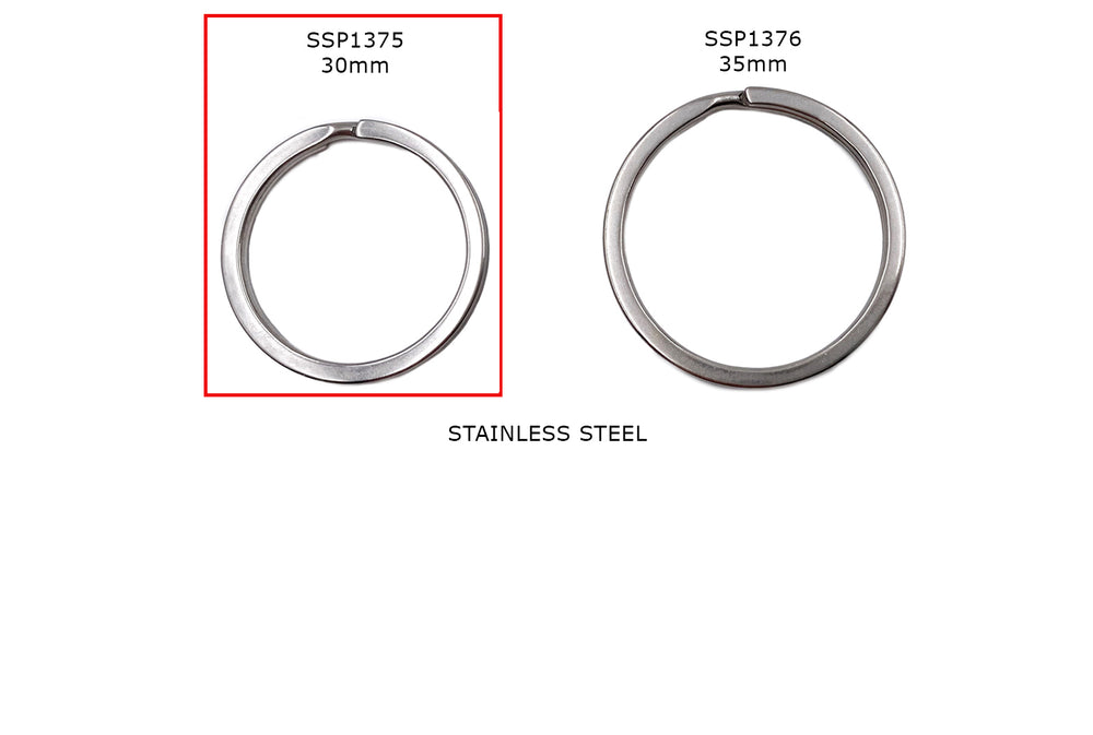 SSP1375 Stainless Steel Split Key Ring Clasp 30mm
