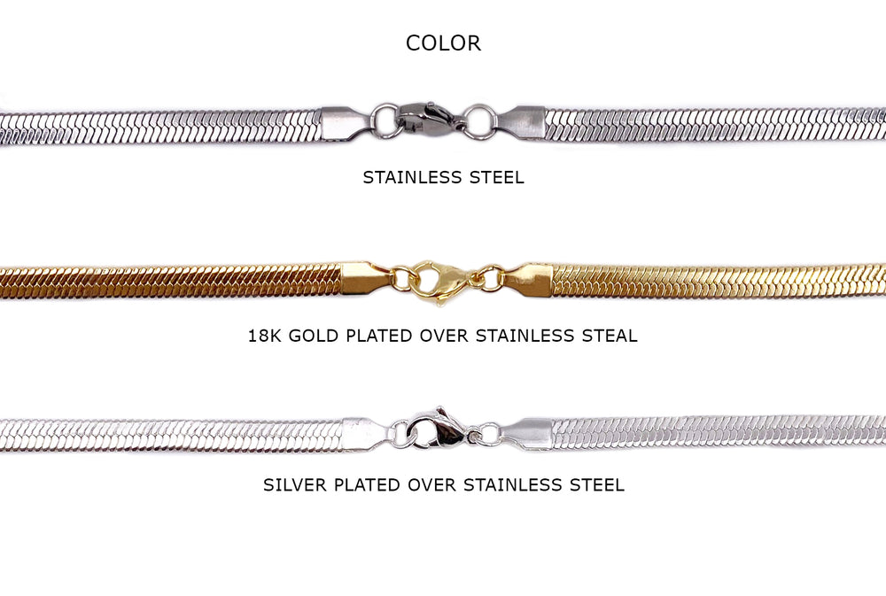 SSP1385  Stainless Steel Herringbone Chain Necklace 16"