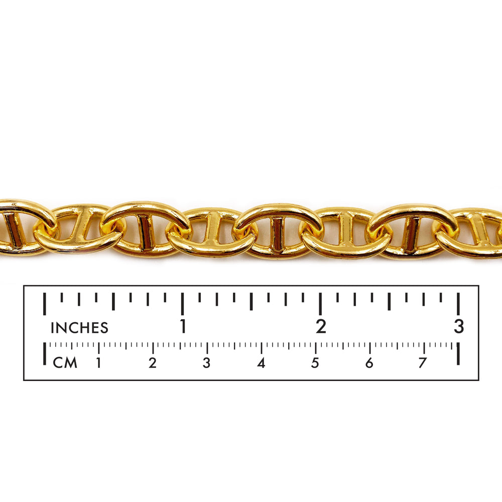 BCH1261 18k Gold Plated Interlocking Anchor Chain - Mariner Chain