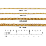 MC1115 18 Karat Gold Plated Rolo Chain