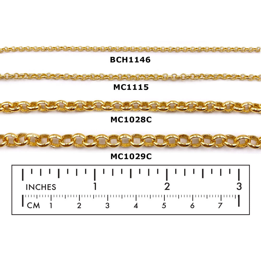 MC1028C 18 Karat Gold Plated Rolo Chain