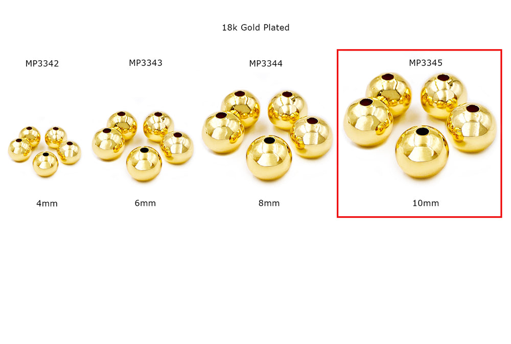 MP3345 18k Gold Plated 10mm Ball Spacer