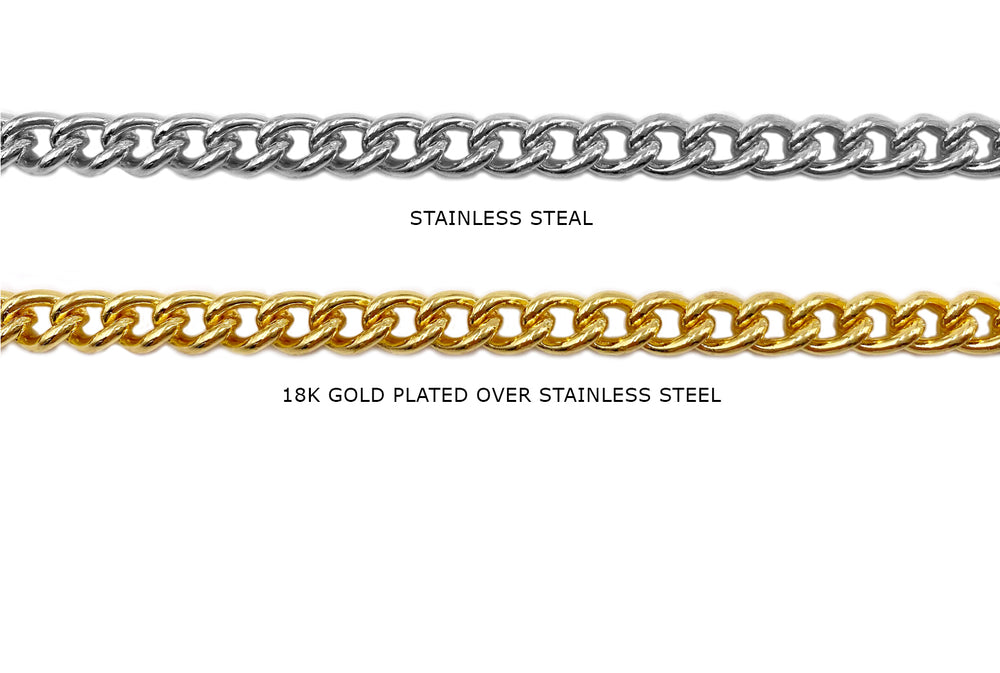 SSC1106  Stainless Steel Curb Chain CHOOSE COLOR BELOW