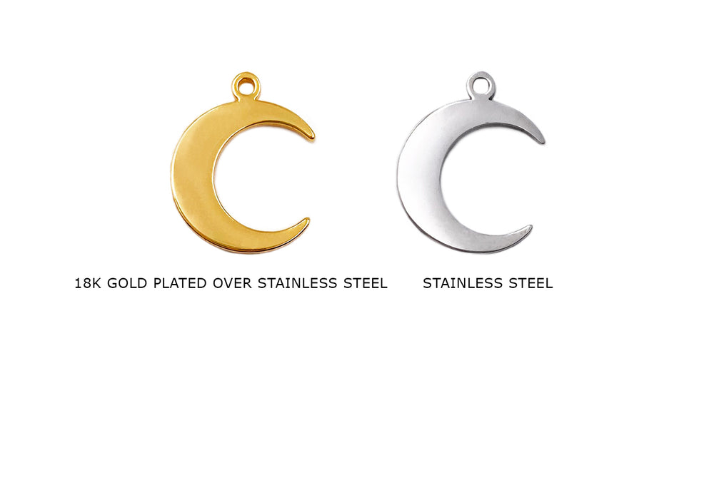 SSP1276 Stainless Steel Moon Charm/Pendant
